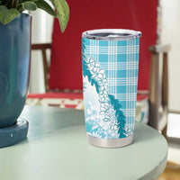 Aloha Hawaii Palaka Tumbler Cup Blue Plumeria Lei LT05 - Polynesian Pride