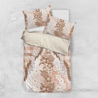Aloha Hawaii Palaka Bedding Set Beige Plumeria Lei - Polynesian Pride