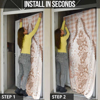 Aloha Hawaii Palaka Door Cover Beige Plumeria Lei - Polynesian Pride