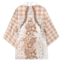 Aloha Hawaii Palaka Kimono Beige Plumeria Lei - Polynesian Pride