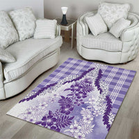 Aloha Hawaii Palaka Area Rug Purple Plumeria Lei - Polynesian Pride
