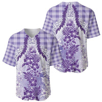 Aloha Hawaii Palaka Baseball Jersey Purple Plumeria Lei LT05 - Polynesian Pride