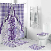 Aloha Hawaii Palaka Bathroom Set Purple Plumeria Lei - Polynesian Pride