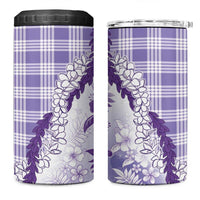 Aloha Hawaii Palaka 4 in 1 Can Cooler Tumbler Purple Plumeria Lei - Polynesian Pride