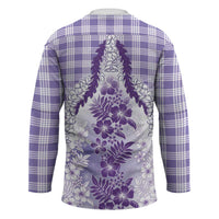 Aloha Hawaii Palaka Hockey Jersey Purple Plumeria Lei LT05 - Polynesian Pride