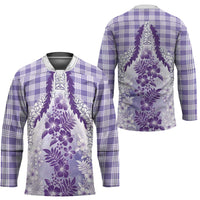Aloha Hawaii Palaka Hockey Jersey Purple Plumeria Lei LT05 - Polynesian Pride