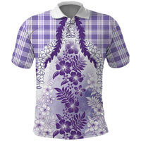 Aloha Hawaii Palaka Polo Shirt Purple Plumeria Lei - Polynesian Pride