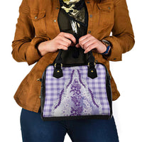 Aloha Hawaii Palaka Shoulder Handbag Purple Plumeria Lei - Polynesian Pride