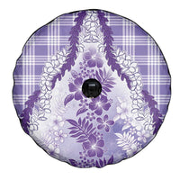 Aloha Hawaii Palaka Spare Tire Cover Purple Plumeria Lei - Polynesian Pride