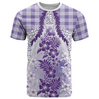Aloha Hawaii Palaka T Shirt Purple Plumeria Lei LT05 Purple - Polynesian Pride