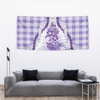 Aloha Hawaii Palaka Tapestry Purple Plumeria Lei - Polynesian Pride