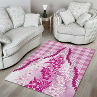 Aloha Hawaii Palaka Area Rug Pink Plumeria Lei - Polynesian Pride