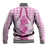 Aloha Hawaii Palaka Baseball Jacket Pink Plumeria Lei - Polynesian Pride