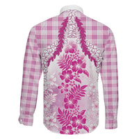 Aloha Hawaii Palaka Family Matching Puletasi and Hawaiian Shirt Pink Plumeria Lei LT05 - Polynesian Pride