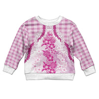 Aloha Hawaii Palaka Kid Ugly Christmas Sweater Pink Plumeria Lei - Polynesian Pride