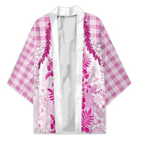 Aloha Hawaii Palaka Kimono Pink Plumeria Lei - Polynesian Pride