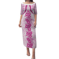 Aloha Hawaii Palaka Puletasi Pink Plumeria Lei - Polynesian Pride