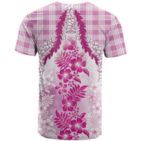 Aloha Hawaii Palaka T Shirt Pink Plumeria Lei LT05 - Polynesian Pride