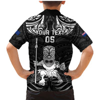 Custom New Zealand Maori Taiaha Family Matching Mermaid Dress and Hawaiian Shirt Tiki Warrior Black LT05 - Polynesian Pride