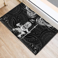 New Zealand Maori Taiaha Rubber Doormat Tiki Warrior Black LT05 - Polynesian Pride