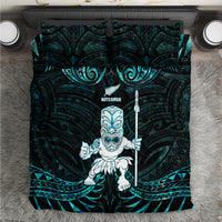 New Zealand Maori Taiaha Bedding Set Tiki Warrior Paua Shell LT05 Black - Polynesian Pride