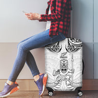 New Zealand Maori Taiaha Luggage Cover Tiki Warrior White LT05 - Polynesian Pride