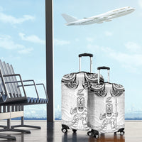 New Zealand Maori Taiaha Luggage Cover Tiki Warrior White LT05 - Polynesian Pride