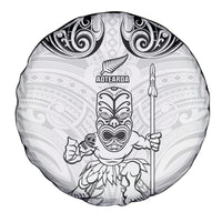 New Zealand Maori Taiaha Spare Tire Cover Tiki Warrior White LT05 - Polynesian Pride