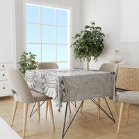 New Zealand Maori Taiaha Tablecloth Tiki Warrior White LT05 - Polynesian Pride