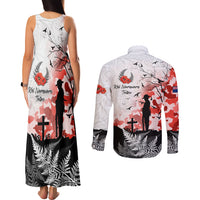 Kei Wareware Tatou New Zealand ANZAC Day Couples Matching Tank Maxi Dress and Long Sleeve Button Shirt Lest We Forget LT05 - Polynesian Pride