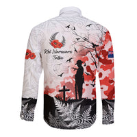Kei Wareware Tatou New Zealand ANZAC Day Long Sleeve Button Shirt Lest We Forget LT05 - Polynesian Pride