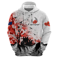 Kei Wareware Tatou New Zealand ANZAC Day Zip Hoodie Lest We Forget LT05 - Polynesian Pride
