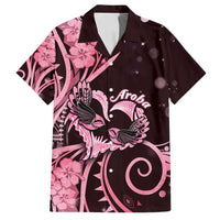 New Zealand Valentine Family Matching Tank Maxi Dress and Hawaiian Shirt Aroha Sweet Pink Piwakawaka LT05 Dad's Shirt - Short Sleeve Pink - Polynesian Pride