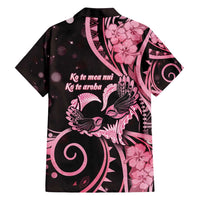 New Zealand Valentine Family Matching Tank Maxi Dress and Hawaiian Shirt Aroha Sweet Pink Piwakawaka LT05 - Polynesian Pride