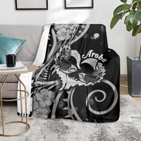 New Zealand Valentine Blanket Aroha Gray Piwakawaka