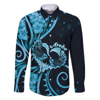 New Zealand Valentine Family Matching Puletasi and Hawaiian Shirt Aroha Cyan Piwakawaka