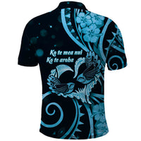 New Zealand Valentine Polo Shirt Aroha Cyan Piwakawaka