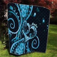 New Zealand Valentine Quilt Aroha Cyan Piwakawaka LT05 - Polynesian Pride