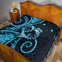 New Zealand Valentine Quilt Aroha Cyan Piwakawaka LT05 - Polynesian Pride