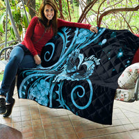 New Zealand Valentine Quilt Aroha Cyan Piwakawaka LT05 - Polynesian Pride