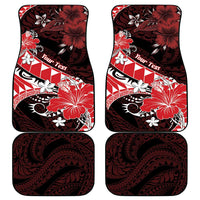 Hawaii Valentine Day Car Mats Polynesian Hibiscus Art Style Red