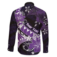 Personalised Hawaii Valentine Day Family Matching Tank Maxi Dress and Hawaiian Shirt Polynesian Hibiscus Art Style Purple LT05 - Polynesian Pride