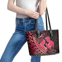 Alofa Samoa Valentine Red Leather Tote Bag Love Is The Greatest Thing LT05 - Polynesian Pride