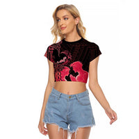 Alofa Samoa Valentine Red Raglan Cropped T Shirt Love Is The Greatest Thing LT05 Female Red - Polynesian Pride