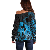 Alofa Samoa Valentine Blue Off Shoulder Sweater Love Is The Greatest Thing