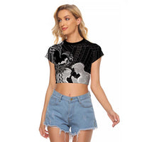 Alofa Samoa Valentine Black Raglan Cropped T Shirt Love Is The Greatest Thing LT05 Female Black - Polynesian Pride