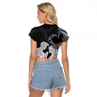 Alofa Samoa Valentine Black Raglan Cropped T Shirt Love Is The Greatest Thing LT05 - Polynesian Pride
