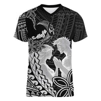 Alofa Samoa Valentine Black Women V-Neck T-Shirt Love Is The Greatest Thing LT05 Female Black - Polynesian Pride