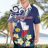 Personalised Wake Island Hawaiian Shirt Tribal Pattern With Hibiscus Flowers