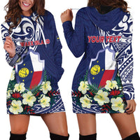 Personalised Wake Island Hoodie Dress Tribal Pattern With Hibiscus Flowers LT05 - Polynesian Pride